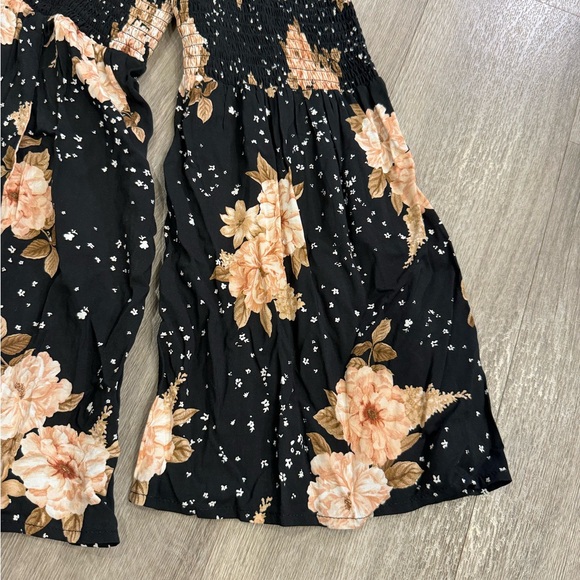 Torrid Blouse Women Size 2X Black Floral Challis Cold Shoulder Boho Chic Top - Picture 5 of 10